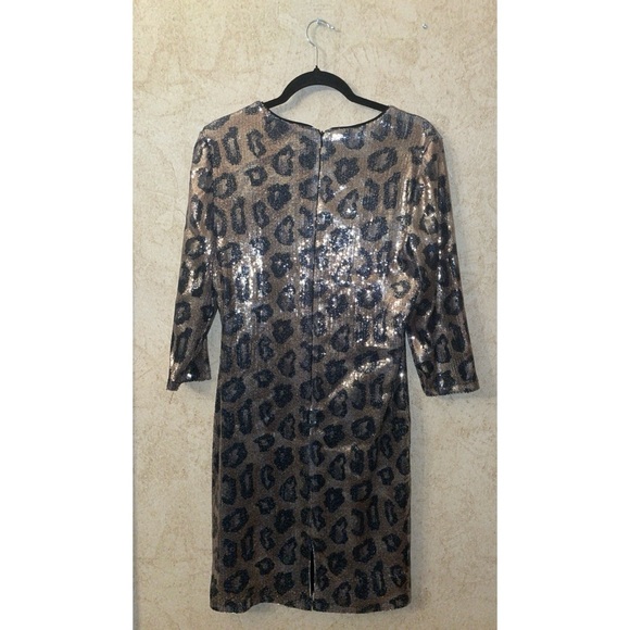 Nicole Miller Sequin Leopard Print Dress - Picture 5 of 8
